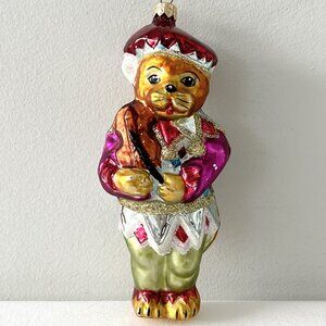 Christopher Radko Romeow Cat Glass Christmas Ornament Colorful Violin Fiddle 199